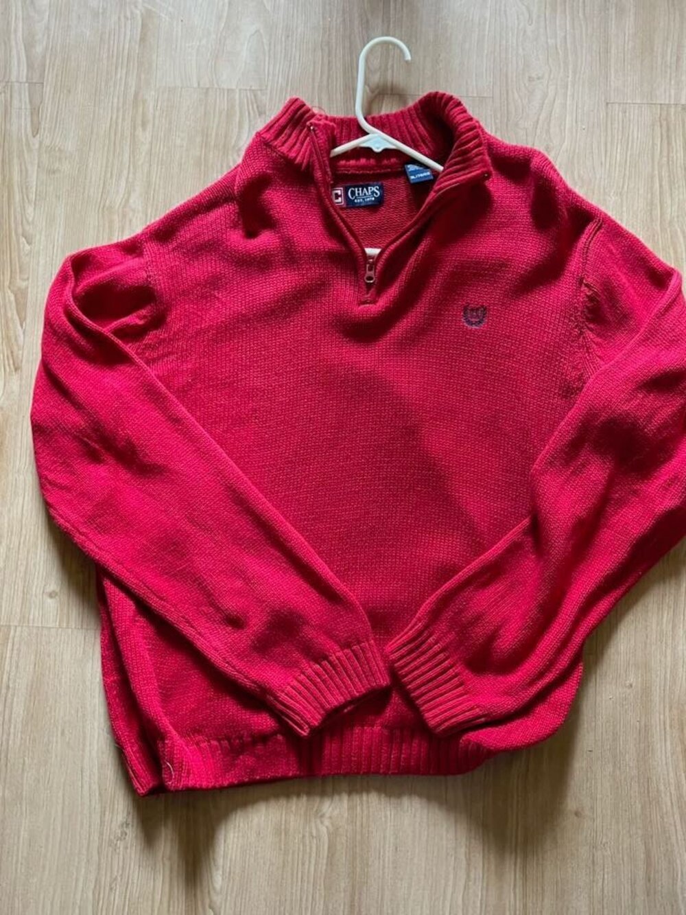 Preppy old money gorpcore Knit Red Quarter Zip Pullover Sweater Men's Size XL